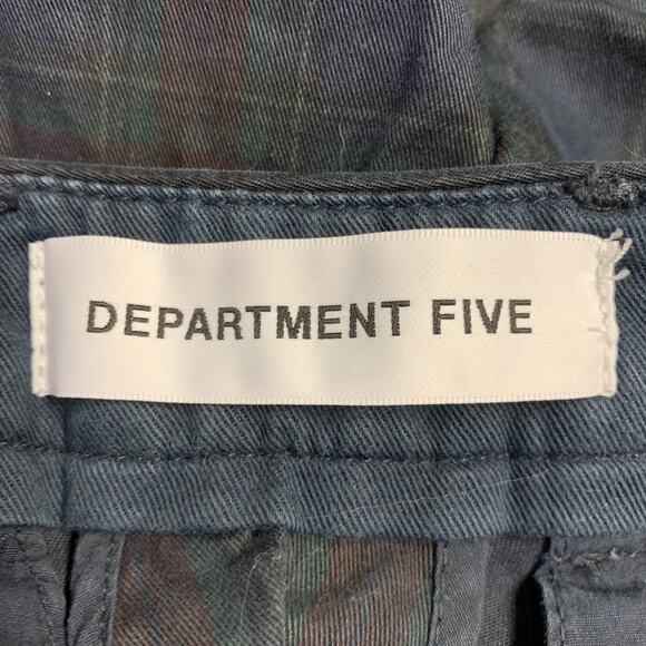 DEPARTMENT FIVE Size 35 Navy Burgundy Plaid Cotton Blend Casual Pants - Picture 4 of 6